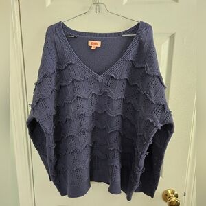EVRI Navy VNeck  Sweater 2X